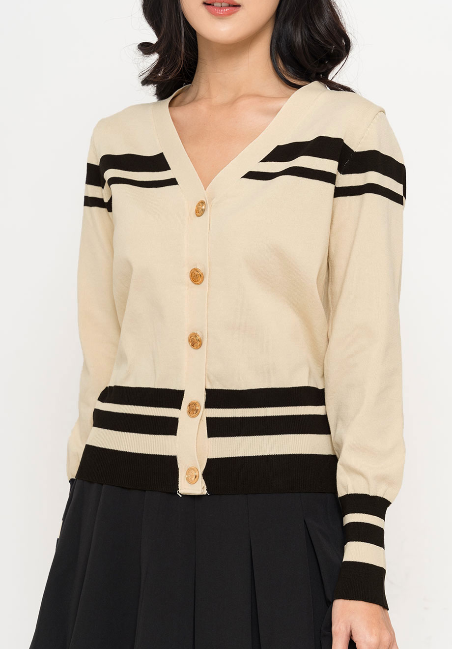 Dream Cardigan Cream Black Chocochips Chocochips Boutique